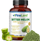 FineLand Bitter Melon 12500mg front view bottle for healthy blood sugar support.