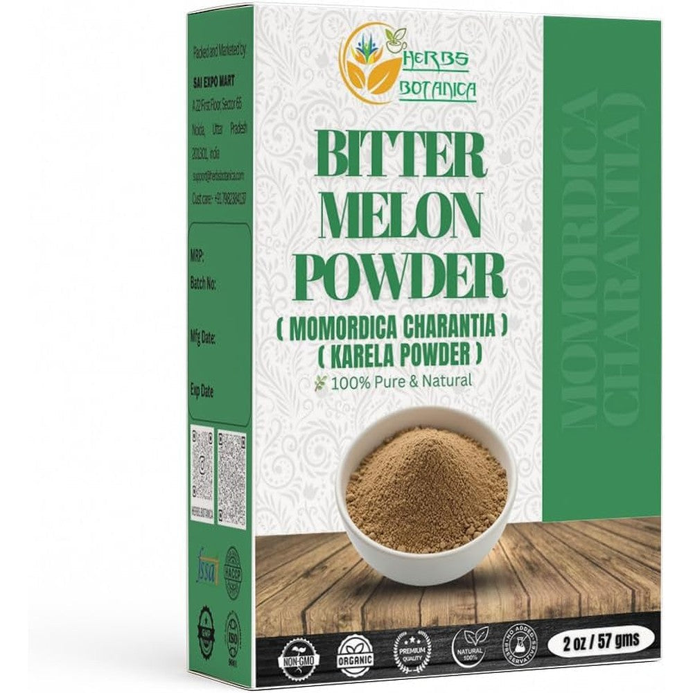 Herbs Botanica Bitter Melon Powder front view of two ounce resealable pouch