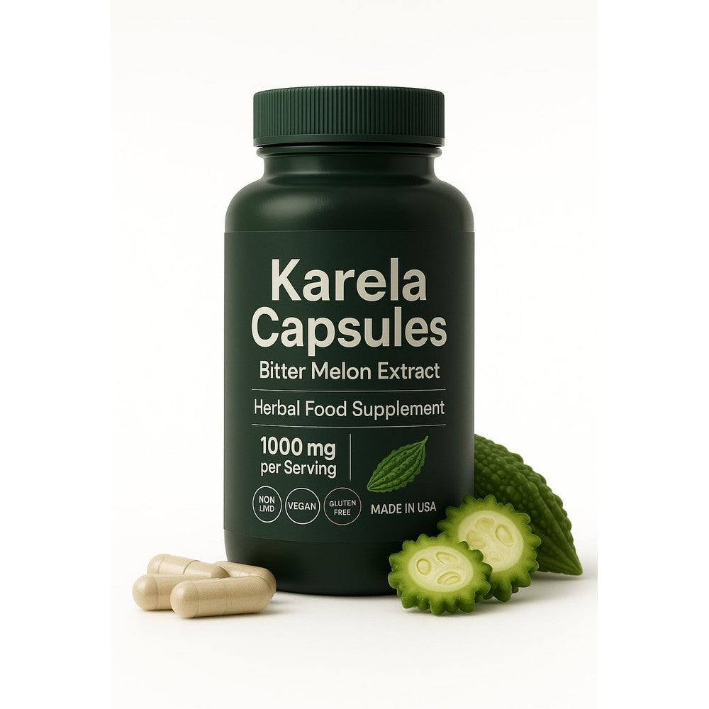 Sowell Health Karela Capsules 1000mg bottle front view for premium blood sugar support.