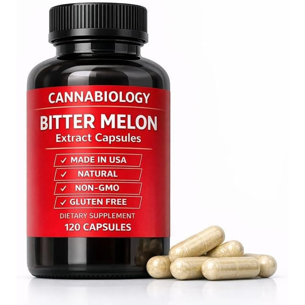 Cannabiology Est 2016 Karela Vitamin C Capsules 120 count bottle front view