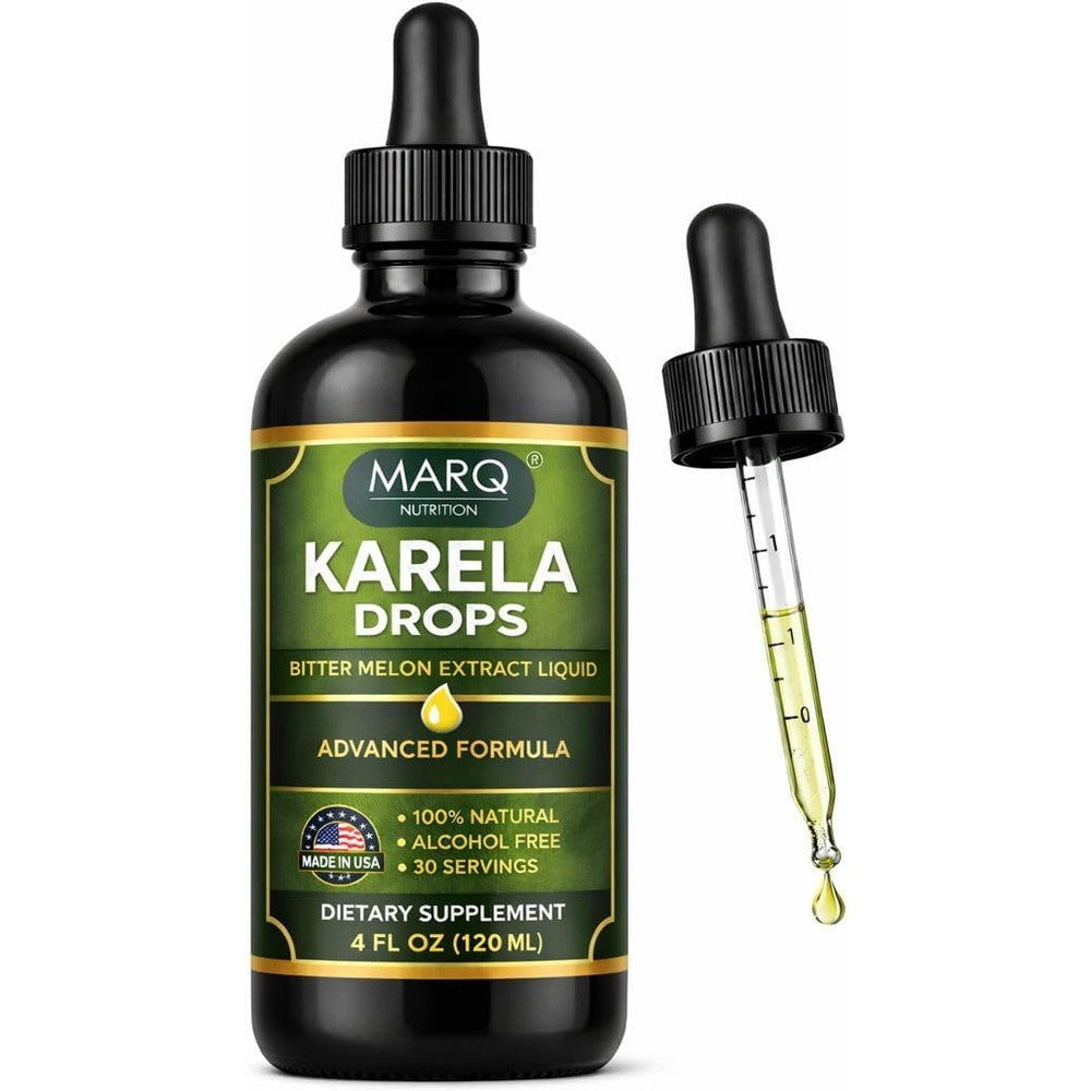 MARQ Nutrition Karela Bitter Melon Liquid Extract front view bottle for blood sugar support