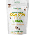Ethnospot Kava Kava Root Tea front view box showing 32 tea bags herbal supplement for stress relief
