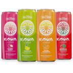 Mitra9 Variety Pack Kava Seltzer front view of the cans for natural relaxation.