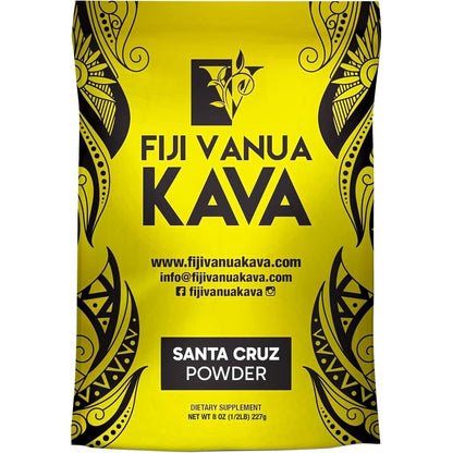 Fiji Vanua Kava Premium Santa Cruz Noble Root Powder 8 Ounce front packaging view