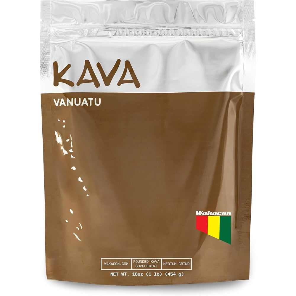 Wakacon Premium Noble Vanuatu Waka Kava Root Powder front view pouch