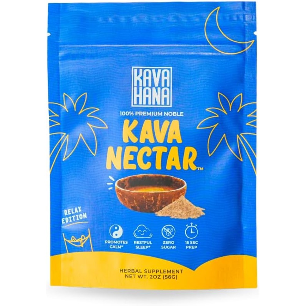 Kavahana Relax Edition Ceremonial Grade Noble Kava Nectar Powder front view jar packaging on a white background
