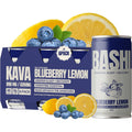 Bashi Kava Drink Blueberry Lemon 6 Pack front view of bottles for natural stress relief