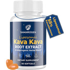 Samarogen Liposomal Kava Kava front view bottle showing 60 softgels label