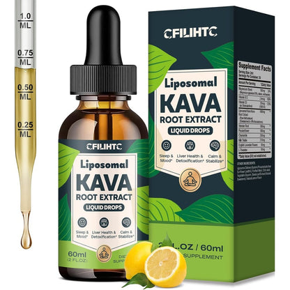 CFILIHTC Liposomal Kava Liquid Drops front view for natural stress relief supplement