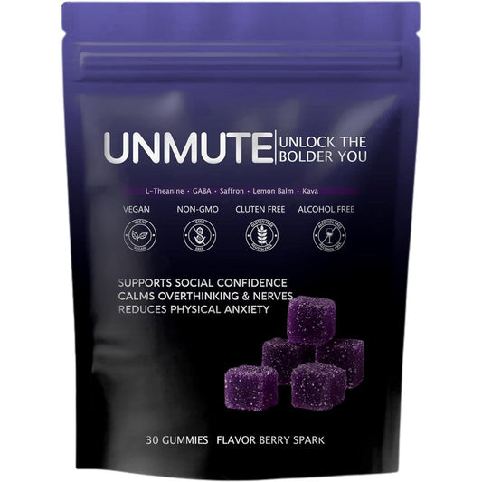 Unmute Kava Kava Confidence Gummies front view for anxiety relief