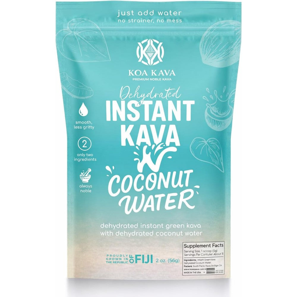 Koa Kava Instant Kava and Coconut Water pouch front view packaging