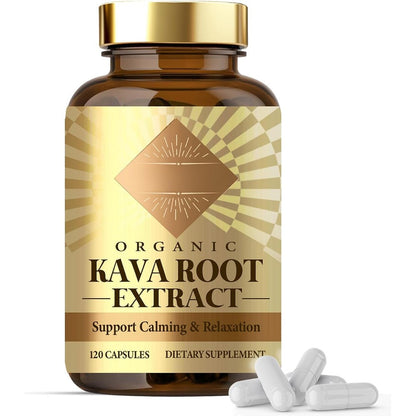QPUYT Flexbloom Kava Kava Root Extract 120 Capsules front view for natural stress relief