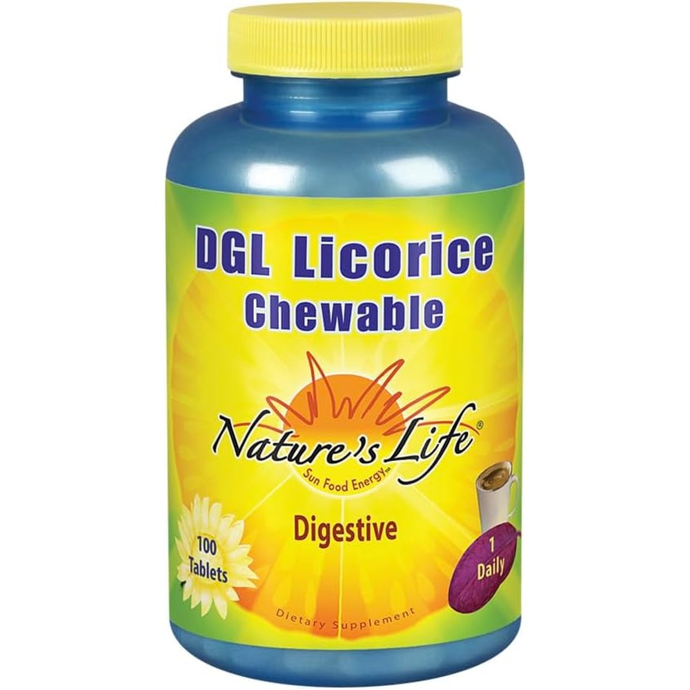 Nature's Life DGL Licorice Chewable front bottle view
