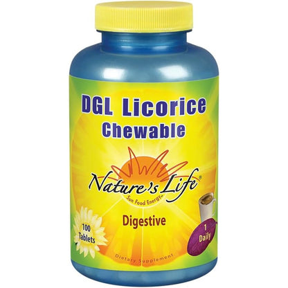 Nature's Life DGL Licorice Chewable front bottle view