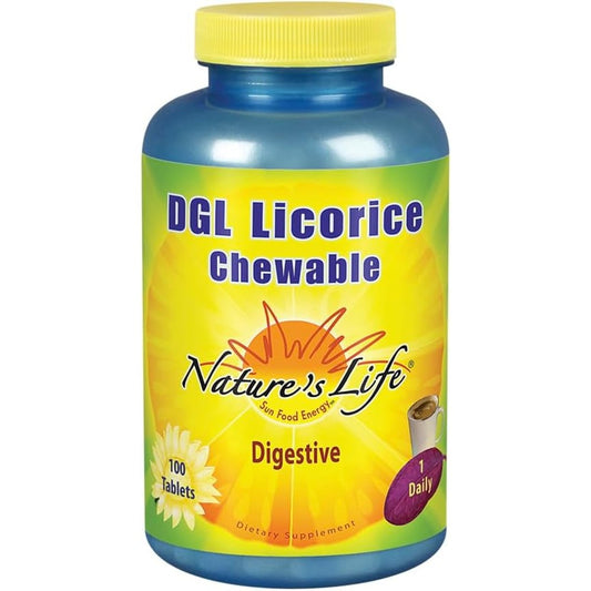 Nature's Life DGL Licorice Chewable front bottle view