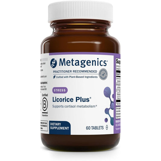 Metagenics Licorice Plus bottle front view cortisol support