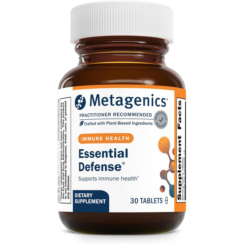 Metagenics Essential Defense herbal immune support supplement bottle front view