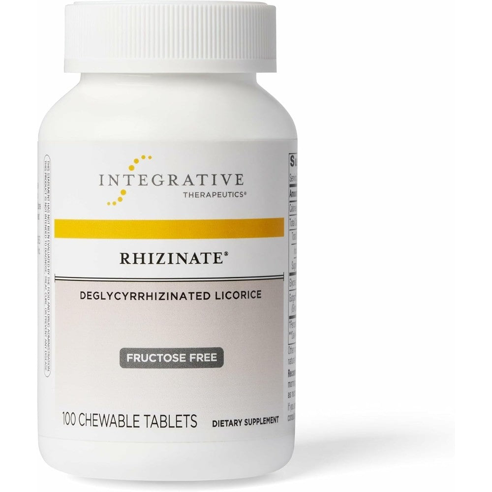 Integrative Therapeutics Rhizinate DGL digestive support supplement bottle front view