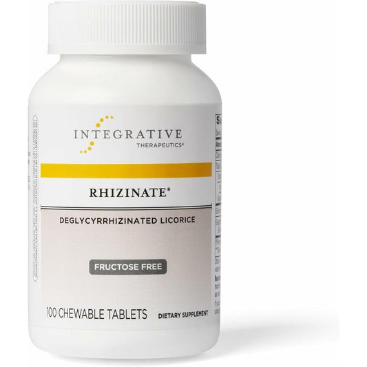 Integrative Therapeutics Rhizinate DGL digestive support supplement bottle front view