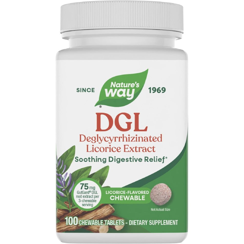 Nature's Way DGL 100 Chewable Tablets front view packaging