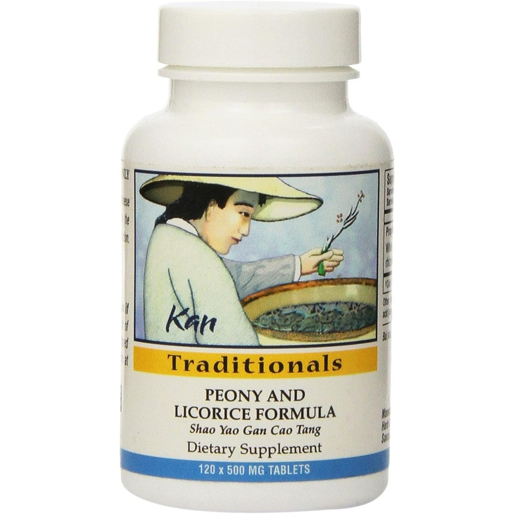 Kan Herbs Peony and Licorice Formula 120 Tablets front view herbal supplement