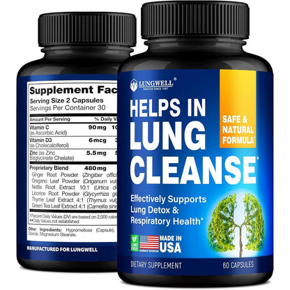 Lungwell Quit Smoking Aid front bottle view for lung health
