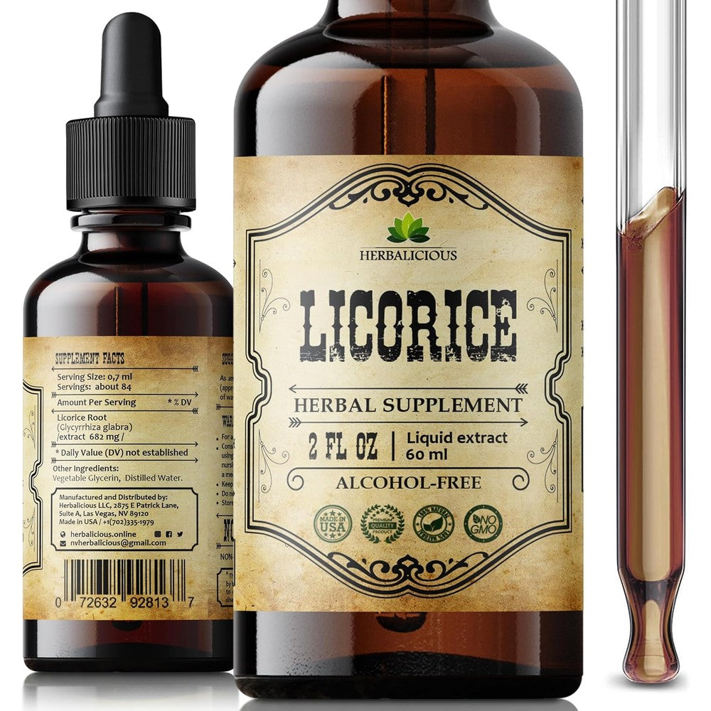 Herbalicious Licorice Root Extract liquid bottle front view