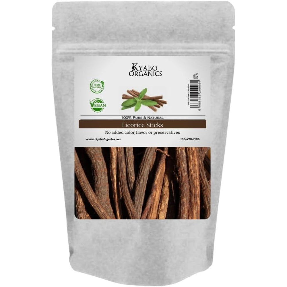 Kyabo Licorice Root Sticks raw natural mulethi front view
