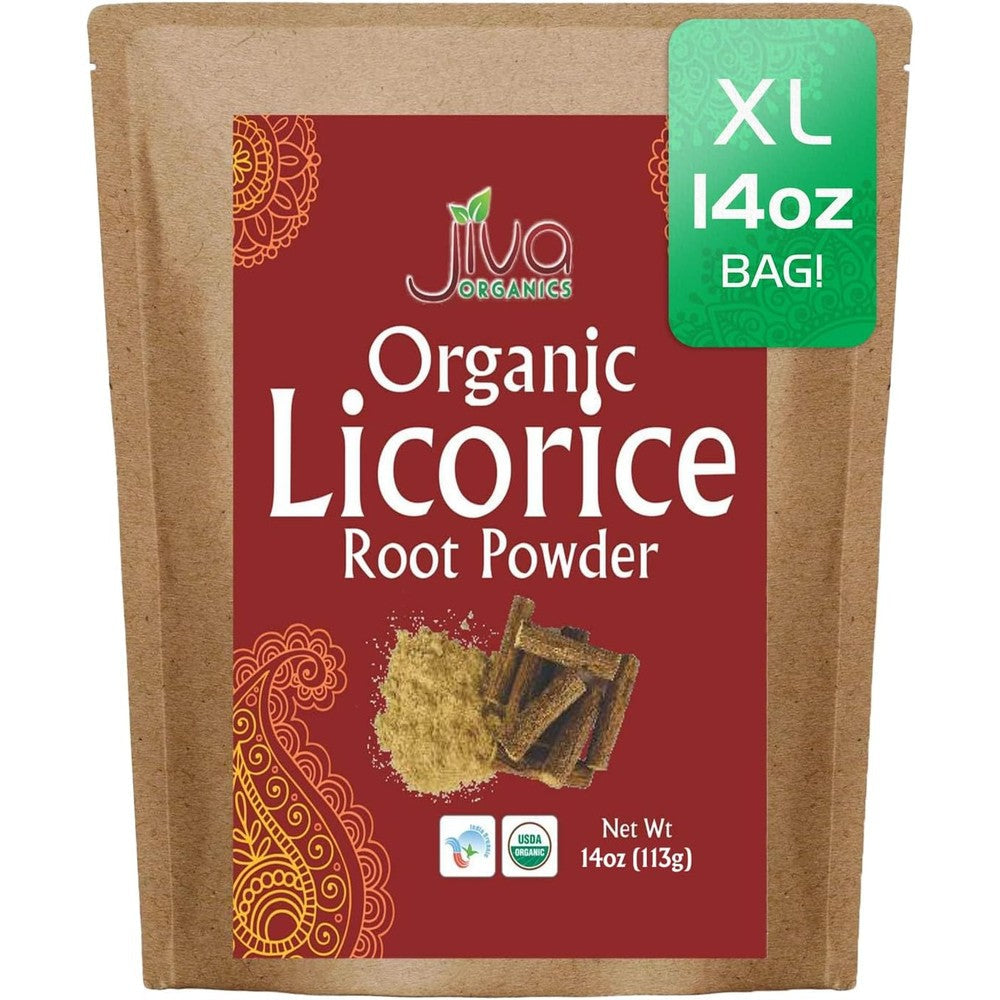 Jiva Organics Licorice Root Powder 14 Ounce front view