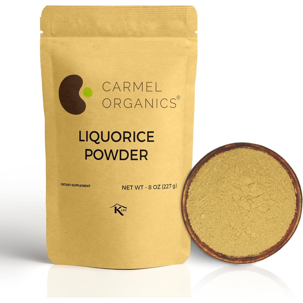 Carmel Organics Licorice Root Powder 8 Ounce front view
