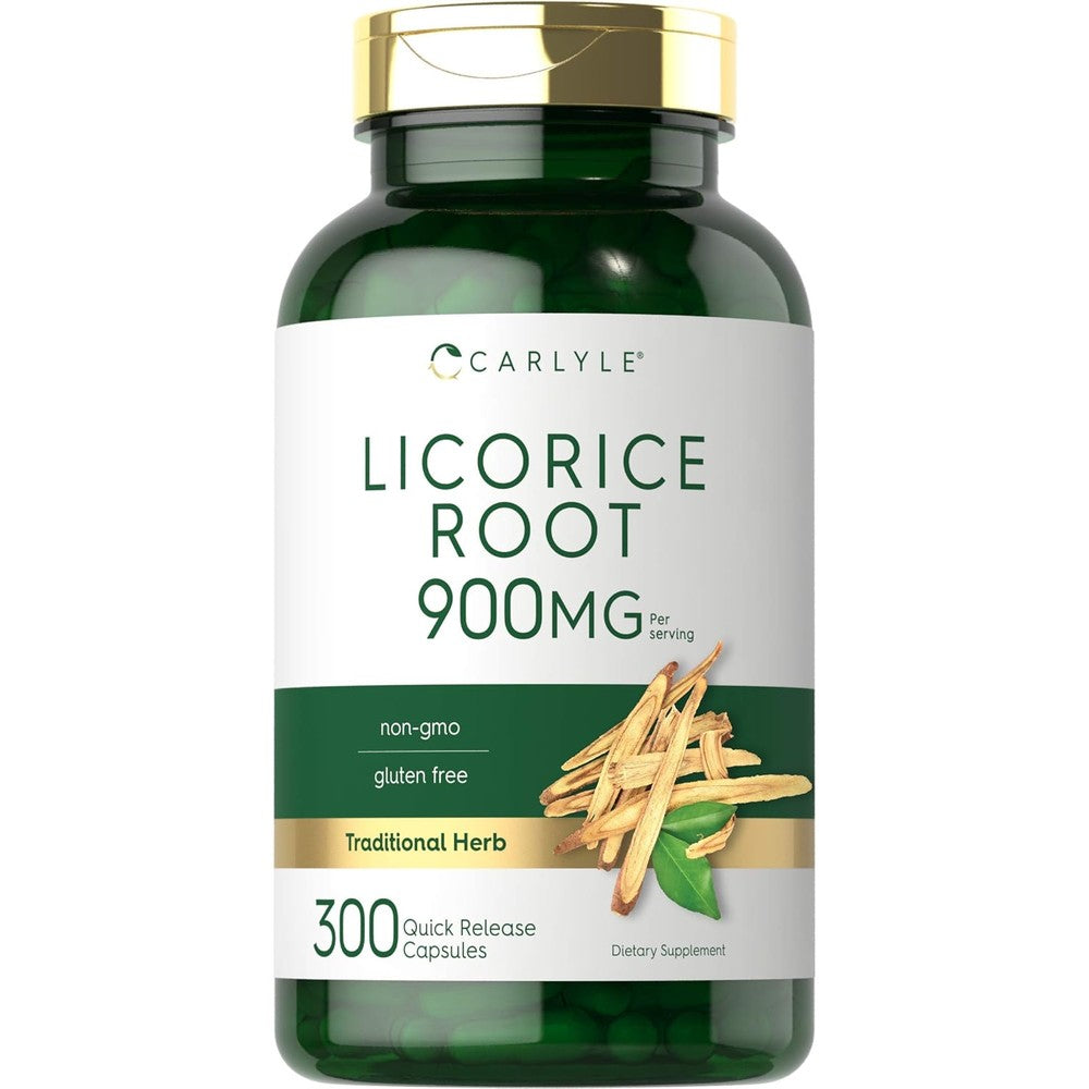 Carlyle Licorice Root 900mg capsules front label view