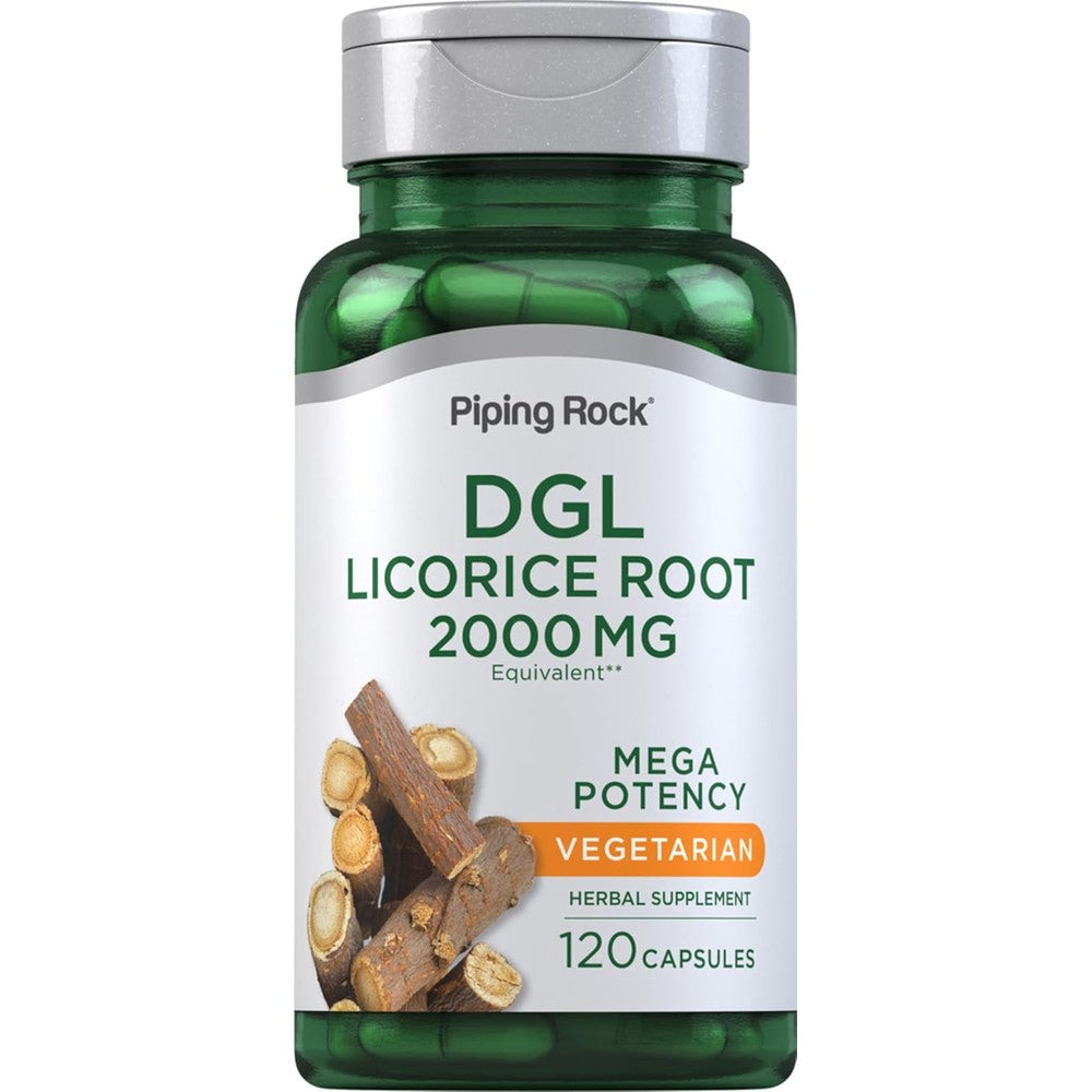 Piping Rock DGL Licorice Root 2000mg bottle front view