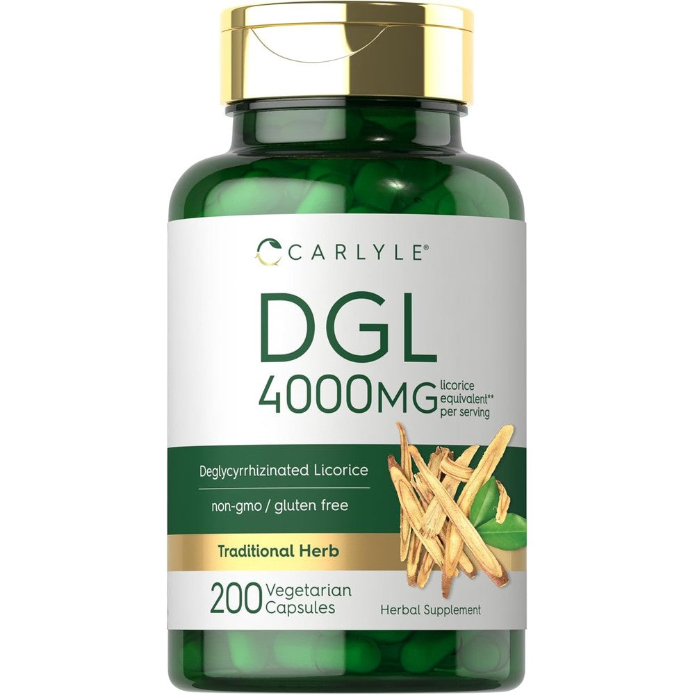 Carlyle DGL Deglycyrrhizinated Licorice 200 Capsules front view