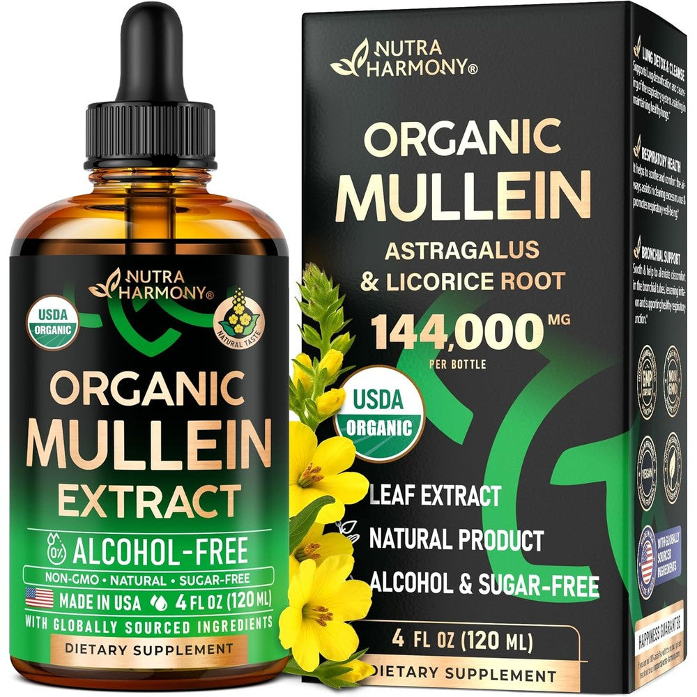 Nutraharmony Mullein Leaf Extract liquid bottle front view