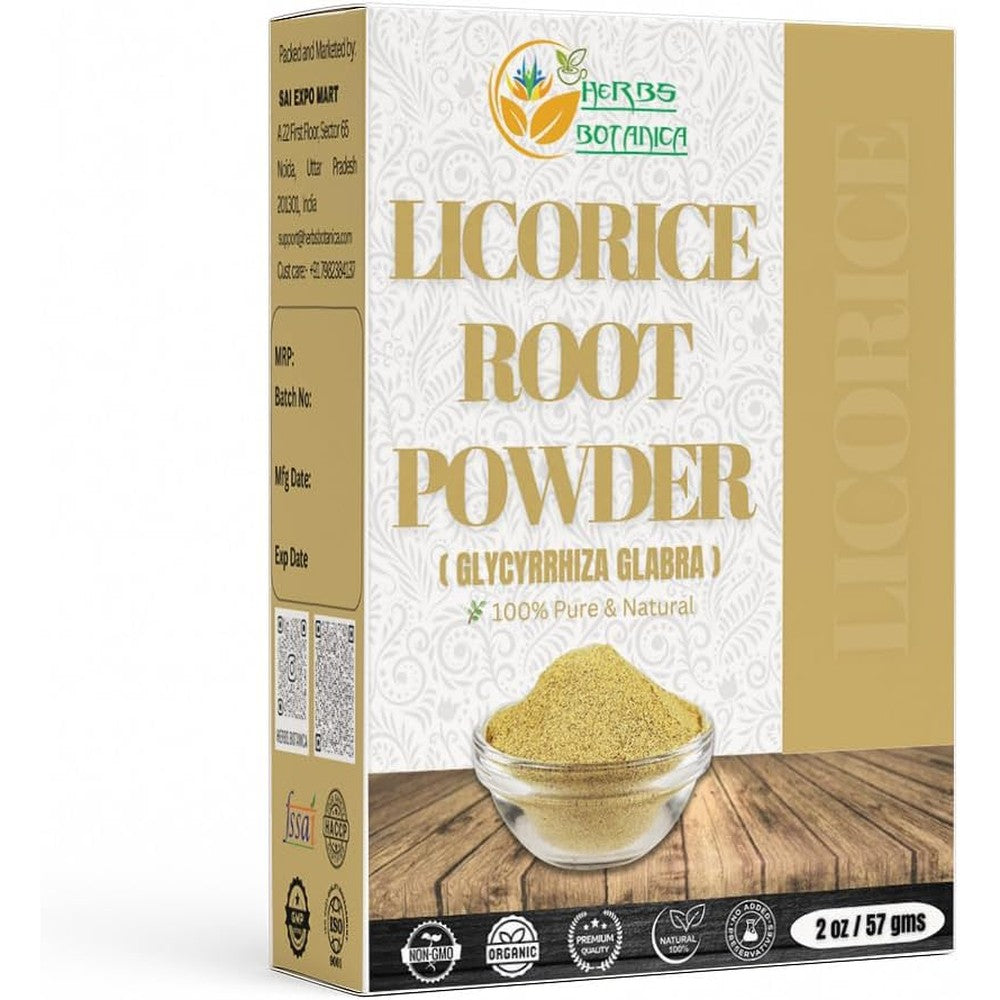 Herbs Botanica Licorice Root Mulethi Powder front packaging view