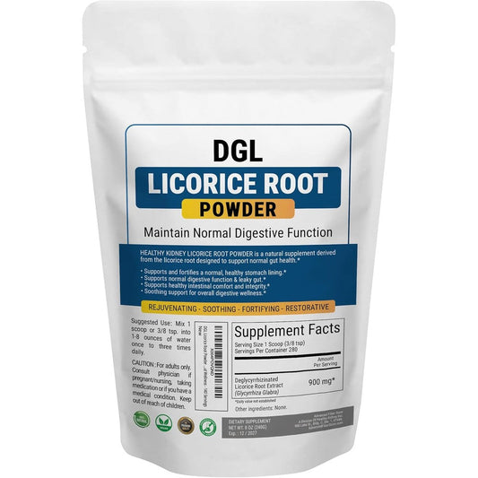 Kidney Restore DGL Licorice Root Powder 8 Ounce front view