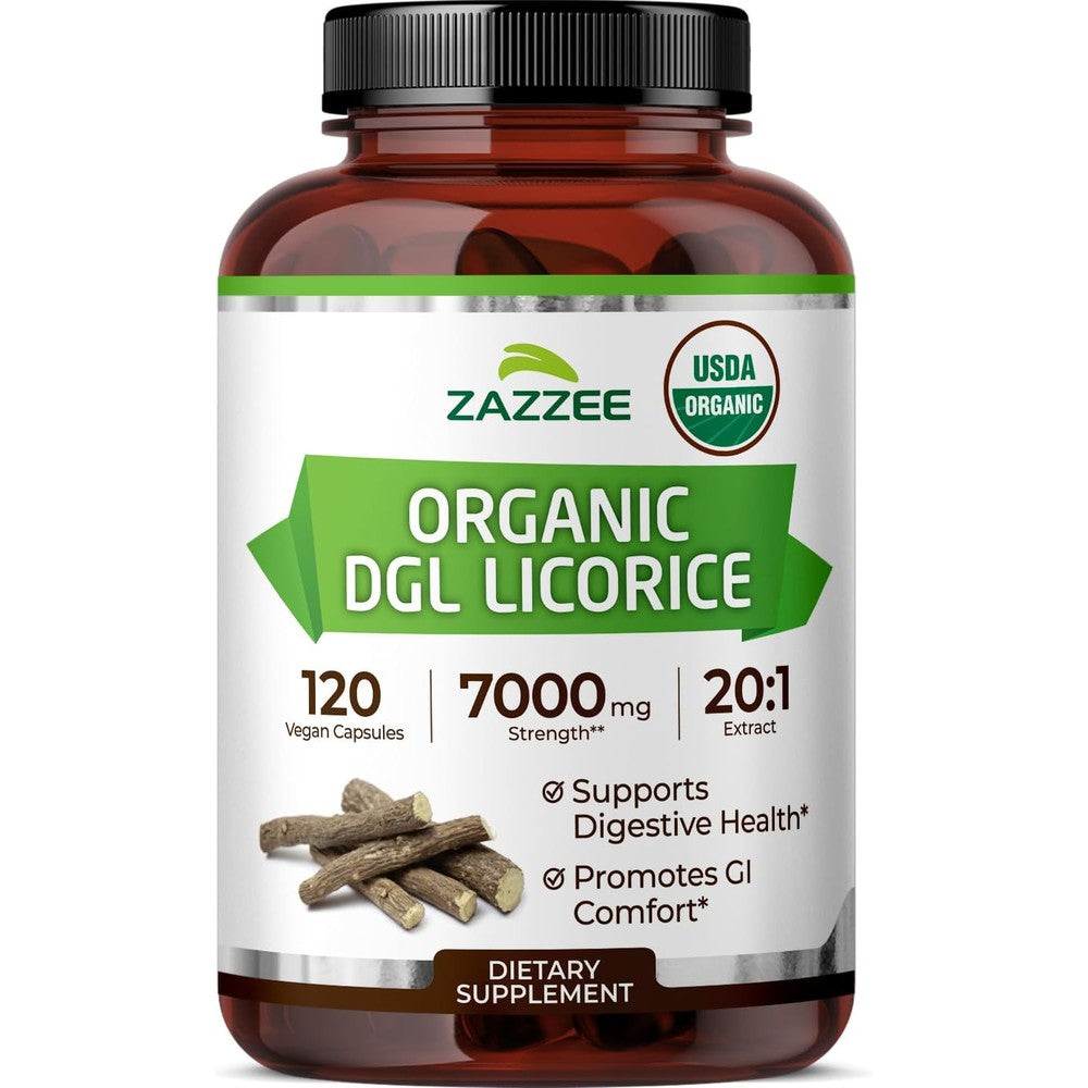 Zazzee Organic DGL Licorice 7000mg front bottle view