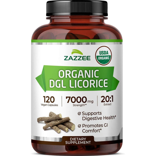 Zazzee Organic DGL Licorice 7000mg front bottle view