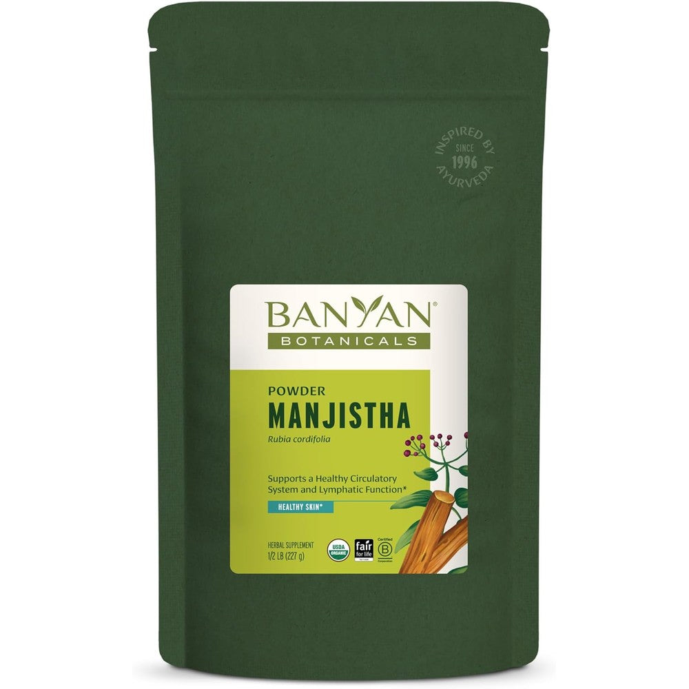 Banyan Botanicals Manjistha Powder 8 Ounces front view