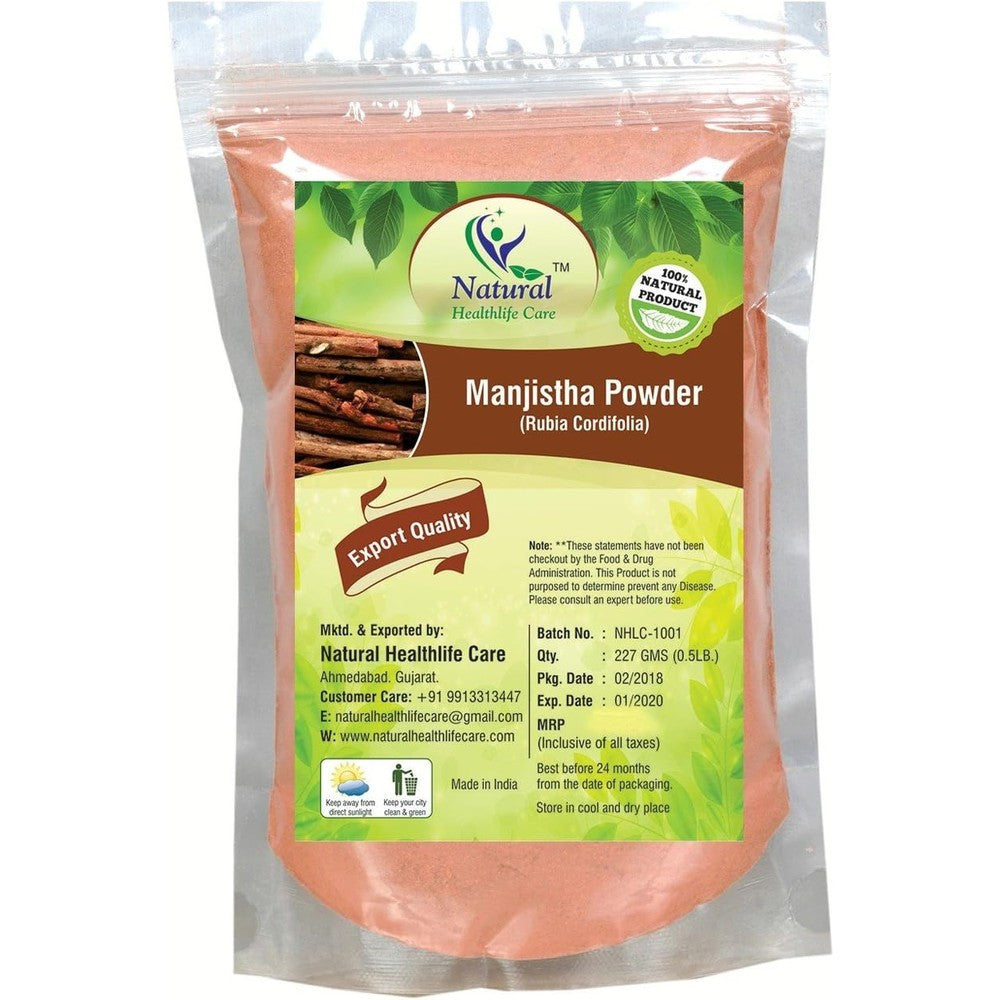 Natural Healthlife Care Manjistha Root Powder 227g front view packaging