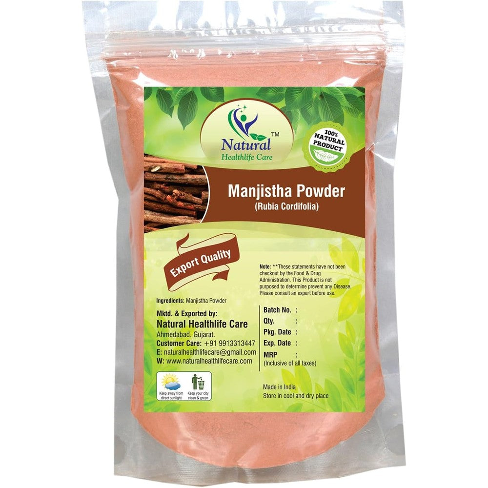 Natural Healthlife Care Manjistha Root Powder front view 100g pouch