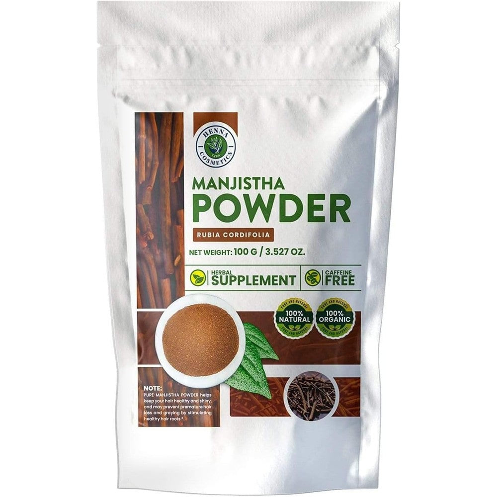 Henna Cosmetics Manjistha Powder Indian Madder 100g front view