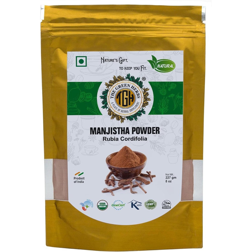 The Green Herbs Manjistha Root Powder 227g front view packaging