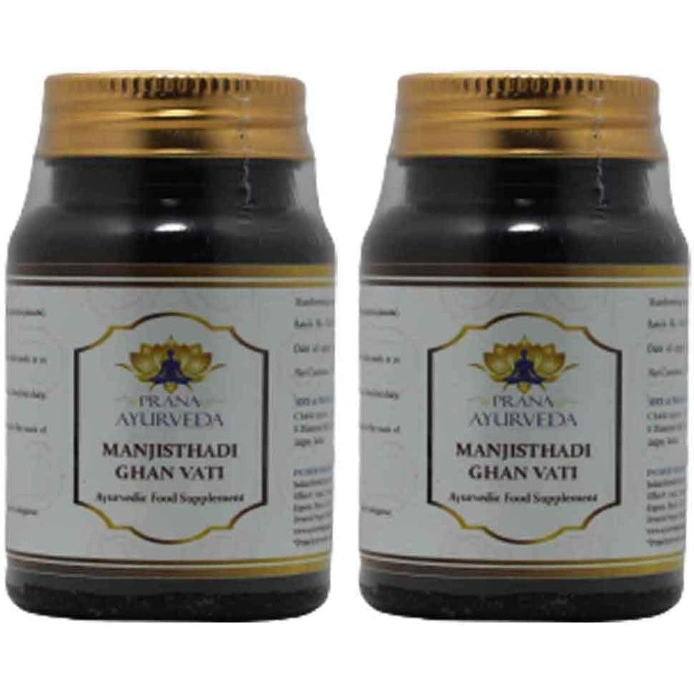 Prana Ayurveda Manjishtadi Ghan Vati 180 tablets front view for skin health.