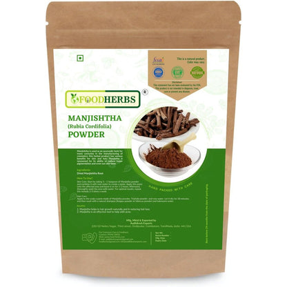 Yuktha Foodherbs Pure Manjistha Powder front view 200g pouch