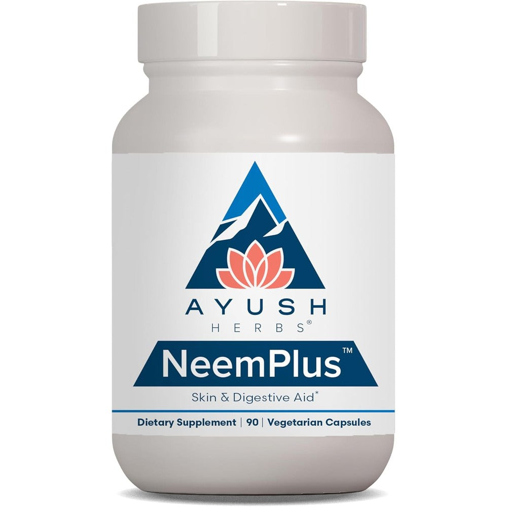 Ayush Herbs Neem Plus Digestive Health 90 Capsules Front View