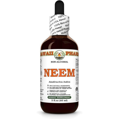 Hawaii Pharm Neem Alcohol Free Extract front view bottle