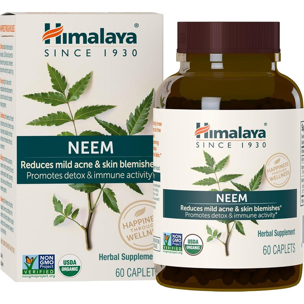 Himalaya Organic Neem 60 Caplets Front View
