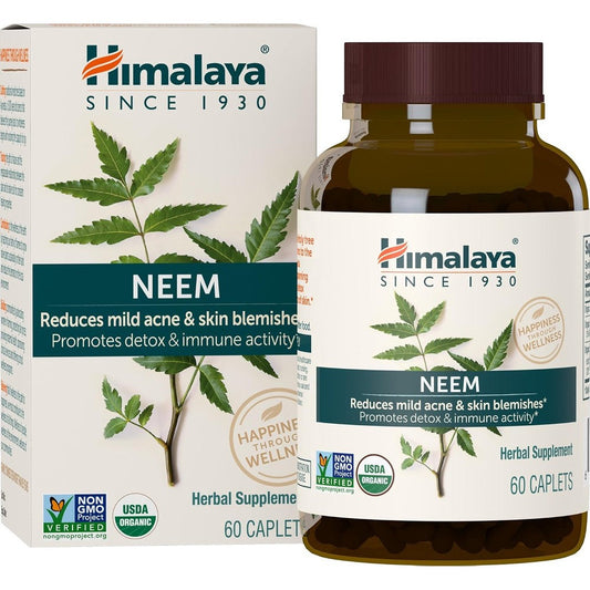 Himalaya Organic Neem 60 Caplets Front View