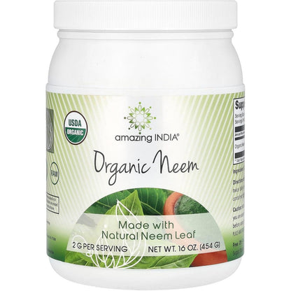 Amazing Nutrition Organic Neem Powder 16 Ounce front view